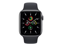 Apple Watch SE (GPS) - rymdgrå aluminium - smart klocka med sportband - midnatt - 32 GB MKQ63DH/A