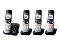 Panasonic KX-TG6824 - trådlös telefon - svarssysten med nummerpresentation + 3 extra handuppsättningar KX-TG6824GB