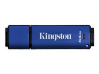 Kingston DataTraveler Vault Privacy 3.0 Management-Ready - USB flash-enhet - 64 GB - TAA-kompatibel DTVP30M-R/64GB