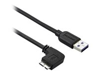 StarTech.com Smal Micro USB 3.0-kabel - vänstervinklad Micro USB - 1 m - USB-kabel - Micro-USB typ B till USB typ A - 1 m USB3AU1MLS
