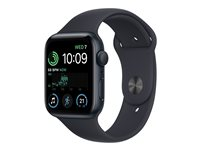 Apple Watch SE (GPS) 2a generation - midnattsaluminium - smart klocka med sportband - midnatt - 32 GB MNK03FD/A