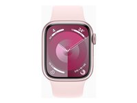 Apple Watch Series 9 (GPS + Cellular) - rosa aluminium - smart klocka med sportband - ljusrosa - 64 GB MRJ03QF/A