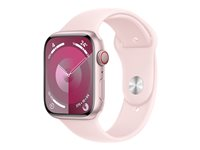 Apple Watch Series 9 (GPS + Cellular) - rosa aluminium - smart klocka med sportband - ljusrosa - 64 GB MRML3QP/A