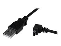 StarTech.com Down Angle Mini USB Cable - 2m - Black - USB A to Mini USB B - USB to Mini USB Cable - Mini USB Charger - USB A to Mini B (USBAMB2MD) - USB-kabel - USB till mini-USB typ B - 2 m USBAMB2MD