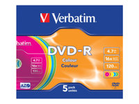Verbatim Colours - DVD-R x 5 - 4.7 GB - lagringsmedier 43557