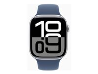 Apple Watch Series 10 (GPS + Cellular) - silveraluminium - smart klocka med sportband - denim - 64 GB MWY13QN/A