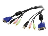 StarTech.com 6 ft 4-in-1 USB VGA KVM Switch Cable with Audio and Microphone - VGA KVM Cable - USB KVM Cable - KVM Switch Cable (USBVGA4N1A6) - kabel för tangentbord/mus/video/ljud - 1.8 m USBVGA4N1A6