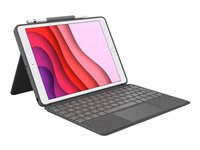 Logitech Combo Touch - tangentbord och foliefodral - med pekdyna - QWERTY - nordiskt (danska/finska/norska/svenska) - oxford-grå 920-011440