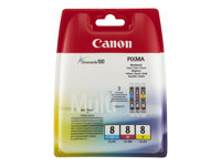 Canon CLI-8 Multipack - 3-pack - gul, cyan, magenta - original - bläcktank 0621B029