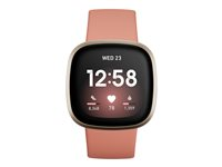 Fitbit Versa 3 - mjukt guldaluminium - smart klocka med band - rosa lera FB511GLPK