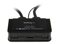 StarTech.com 2 Port USB HDMI Cable KVM Switch with Audio and Remote Switch - USB Powered KVM with HDMI - Dual Port HDMI KVM Switch (SV211HDUA) - omkopplare för tangentbord/video/mus/ljud - 2 portar SV211HDUA