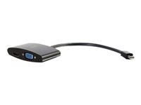 C2G 20cm Mini DisplayPort to HDMI or VGA Adapter Converter 4K UHD - Black - videokort - DisplayPort / HDMI / VGA - 20.3 cm 80935