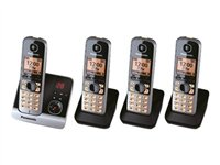Panasonic KX-TG6724GB - trådlös telefon - svarssysten med nummerpresentation + 3 extra handuppsättningar KX-TG6724GB