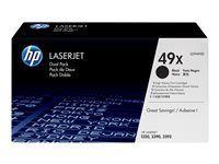 HP 49X - 2-pack - Lång livslängd - svart - original - LaserJet - tonerkassett (Q5949XD) Q5949XD