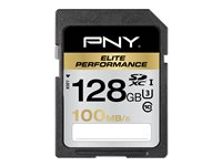 PNY Elite Performance - flash-minneskort - 128 GB - SDXC UHS-I SD128ELIPER-EF