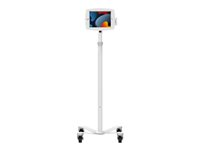 Compulocks iPad Mini 8.3" Space Enclosure Medical Rolling Cart Extended vagn - för surfplatta - vit MCRSTDEXW830IPMSW