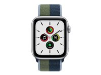 Apple Watch SE (GPS + Cellular) - silveraluminium - smart klocka med sportögla - abyss blue/moss green - 32 GB MKT03FD/A