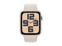 Apple Watch SE (GPS) 2a generation - stjärnljusaluminium - smart klocka med sportband - starlight - 32 GB MRE43QF/A