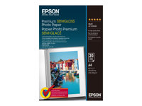 Epson Premium Semigloss Photo Paper - fotopapper - halvblank - 20 ark - A4 C13S041332