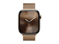 Apple Watch Series 10 (GPS + Cellular) - gold titanium - smart klocka med milanesisk loop - guld - 64 GB MX003QN/A