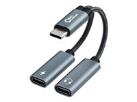 MicroConnect USB-C till USB-C-hörlurar/laddningsadapter - 13 cm MC-USBC-CFCF