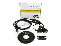 StarTech.com FTDI USB till seriell RS232-kabeladapter med 2 portar och COM-retention - seriell adapter - USB - RS-232 x 2 ICUSB2322F