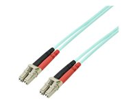 StarTech.com 3m Fiber Optic Cable - 10 Gb Aqua - Multimode Duplex 50/125 - LSZH - LC/LC - OM3 - LC to LC Fiber Patch Cable - patch-kabel - 3 m - havsblå A50FBLCLC3