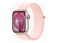 Apple Watch Series 9 (GPS + Cellular) - rosa aluminium - smart klocka med sportögla - ljusrosa - 64 GB MRJ13KS/A