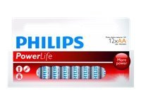 Philips Power Life LR6P12W batteri - 12 x AA-typ - alkaliskt LR6P12W/10