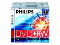Philips DW4S4J05F - DVD+RW x 5 - 4.7 GB - lagringsmedier DW4S4J05F/10