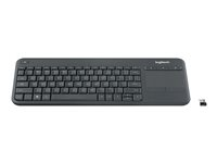 Logitech Wireless Touch Keyboard K400 Plus - tangentbord - med pekplatta - QWERTY - USA, internationellt - svart Inmatningsenhet 920-007119
