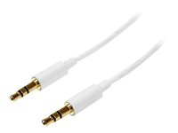StarTech.com 3m White Slim 3.5mm Stereo Audio Cable - 3.5mm Audio Aux Stereo - Male to Male Headphone Cable - 2x 3.5mm Mini Jack (M) White (MU3MMMSWH) - ljudkabel - 3 m MU3MMMSWH