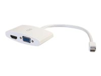 C2G 20cm Mini DisplayPort to HDMI or VGA Adapter Converter 4K UHD - White - videokort - DisplayPort / HDMI / VGA - 20.3 cm 80936