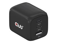 Club 3D CAC-1913 strömadapter - GaN-teknik, tre portar - USB typ A, 2 x USB-C - 65 Watt CAC-1913EU