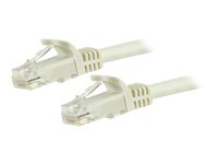 StarTech.com 15m CAT6 Ethernet Cable, 10 Gigabit Snagless RJ45 650MHz 100W PoE Patch Cord, CAT 6 10GbE UTP Network Cable w/Strain Relief, White, Fluke Tested/Wiring is UL Certified/TIA - Category 6 - 24AWG (N6PATC15MWH) - patch-kabel - 15 m - vit N6PATC15MWH