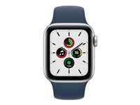 Apple Watch SE (GPS) - silveraluminium - smart klocka med sportband - abyss blue - 32 GB MKNY3B/A