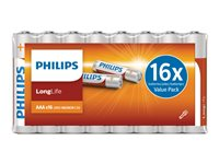 Philips LongLife R03L16F batteri - 16 x AAA - Zinkklorid R03L16F/10