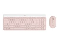 Logitech Slim Wireless Combo MK470 - sats med tangentbord och mus - QWERTY - rosa Inmatningsenhet 920-011319