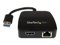 StarTech.com Universal USB 3.0 Mini Docking Station Adapter with Gigabit Ethernet and HDMI - dockningsstation - USB - HDMI - 1GbE USB31GEHD