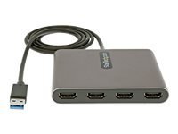 StarTech.com USB 3.0 till 4x HDMI-adapter - Externa video- och grafikkort - USB Type-A till dongel för Quad HDMI-skärmadapter - 1080p 60 Hz - USB A till HDMI-konverterare för flera skärmar - Endast Windows - adapterkabel - HDMI / USB - 1 m USB32HD4