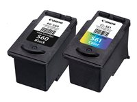 Canon PG-560 / CL-561 Multipack - 2-pack - svart, färg (cyan, magenta, gul) - original - bläckpatron 3713C006