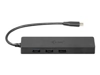i-Tec USB C Slim 3-port HUB with Gigabit Ethernet adapter - hubb - 3 portar C31GL3SLIM