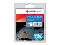 AgfaPhoto - 2-pack - svart, färg (cyan, magenta, gul) - kompatibel - bläckpatron APHP901SET