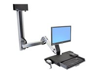Ergotron StyleView Sit-Stand Combo Extender monteringskomponent - för LCD-skärm/tangentbord/mus/streckkodsläsare/processor - polerat aluminium 45-261-026