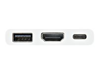 StarTech.com USB-C multiportadapter med HDMI - USB 3.0-port - 60 W PD - Vit - videokort - HDMI / USB - 60 mm CDP2HDUACPW