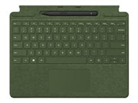 Microsoft Surface Pro Signature Keyboard - tangentbord - med pekplatta, accelerometer, Förvarings- och laddningsfack för Surface Slim Pen 2 - QWERTZ - tysk - skog - med Slim Pen 2 8X6-00125