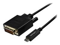 StarTech.com 10ft (3m) USB C to DVI Cable, 1080p (Single Link) USB Type-C (DP Alt Mode HBR2) to DVI-Digital Video Adapter Cable, Thunderbolt 3 Compatible, Laptop to DVI Monitor/Display - USB-C Adapter Cable (CDP2DVI3MBNL) - extern videoadapter - VIA/VLI - VL100 / Parade - PS171 - svart CDP2DVI3MBNL