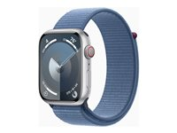 Apple Watch Series 9 (GPS + Cellular) - silveraluminium - smart klocka med sportögla - winter blue - 64 GB MRMJ3DH/A