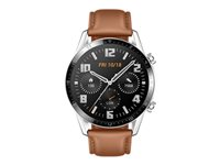 Huawei Watch GT 2 Classic - rostfritt stål - smart klocka med rem - stenbrun 55027964
