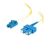 C2G LC-SC 9/125 OS1 Duplex Singlemode PVC Fiber Optic Cable (LSZH) - patch-kabel - 3 m - gul 85588